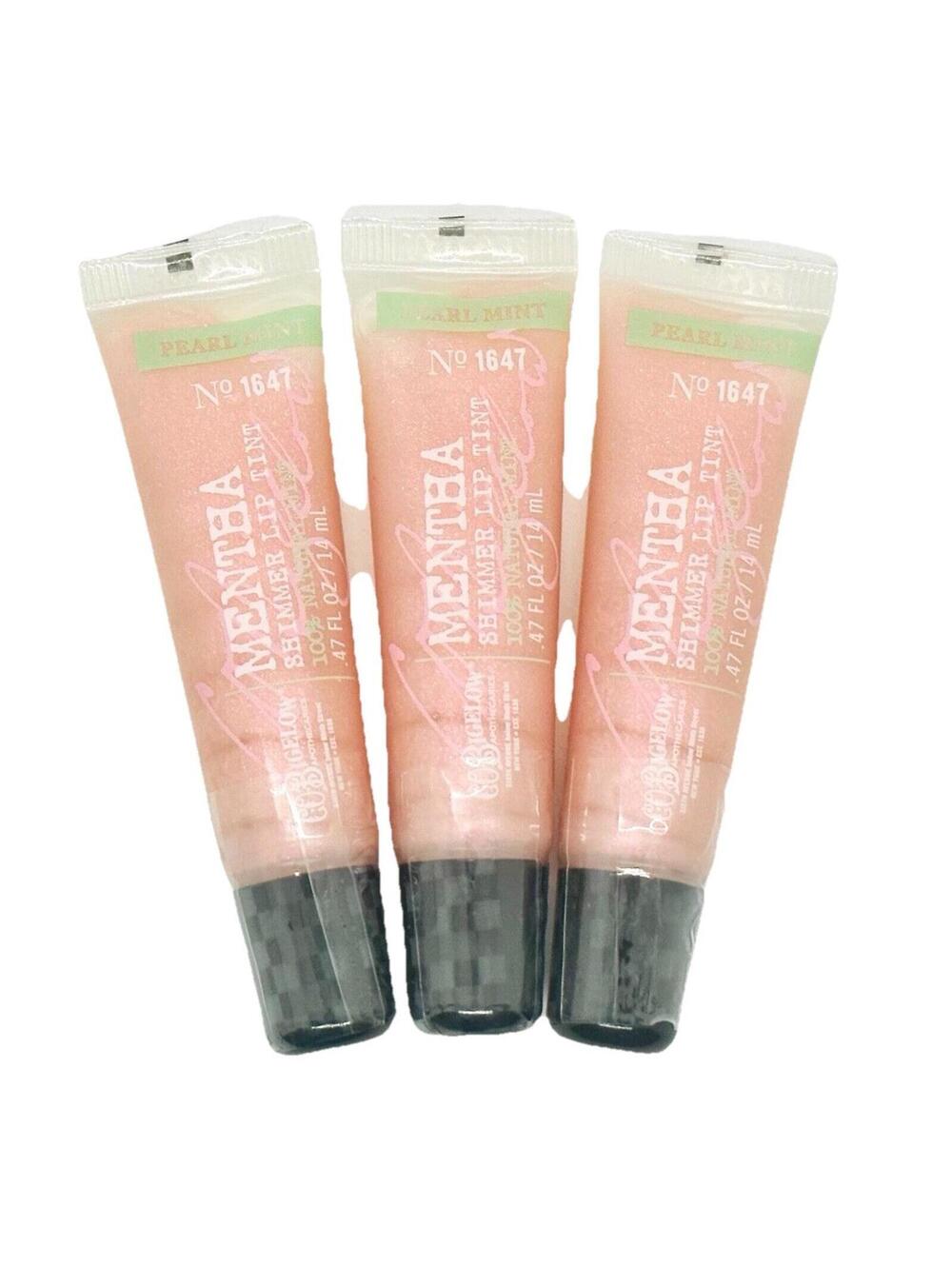 3 Bath & Body Works CO Bigelow No. 1647 Mentha Shimmer Lip Gloss Tint Pearl Mint
